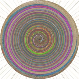 Da Vinci Code, a spiral of color moving ever inward, from pale brown to shocking green